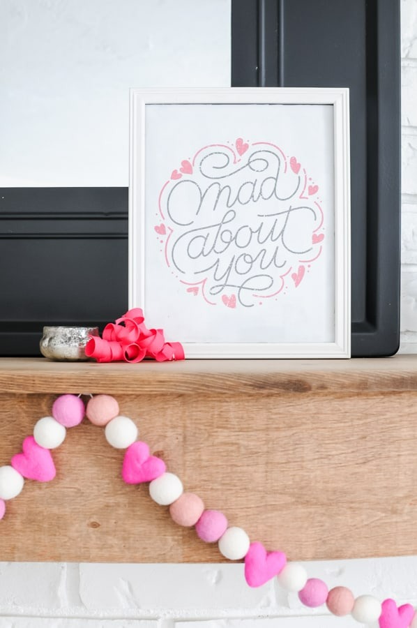 valentines day felt ball garland