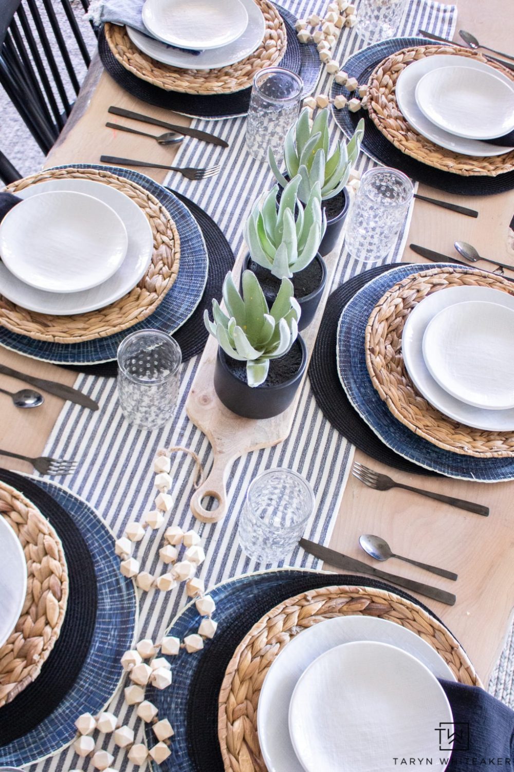 Minimalist spring tablescape