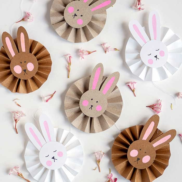easter bunny pendants with paper