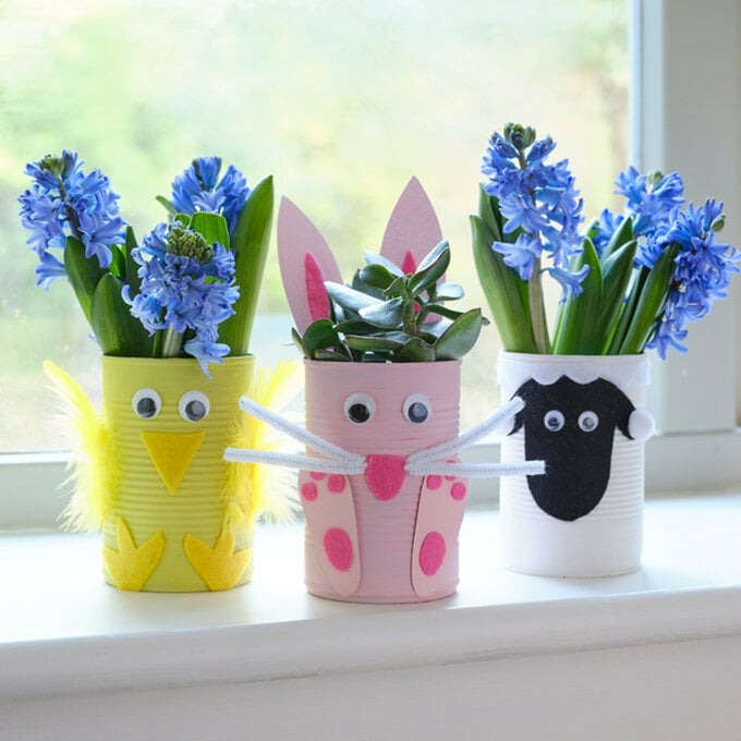 tin can easter vases