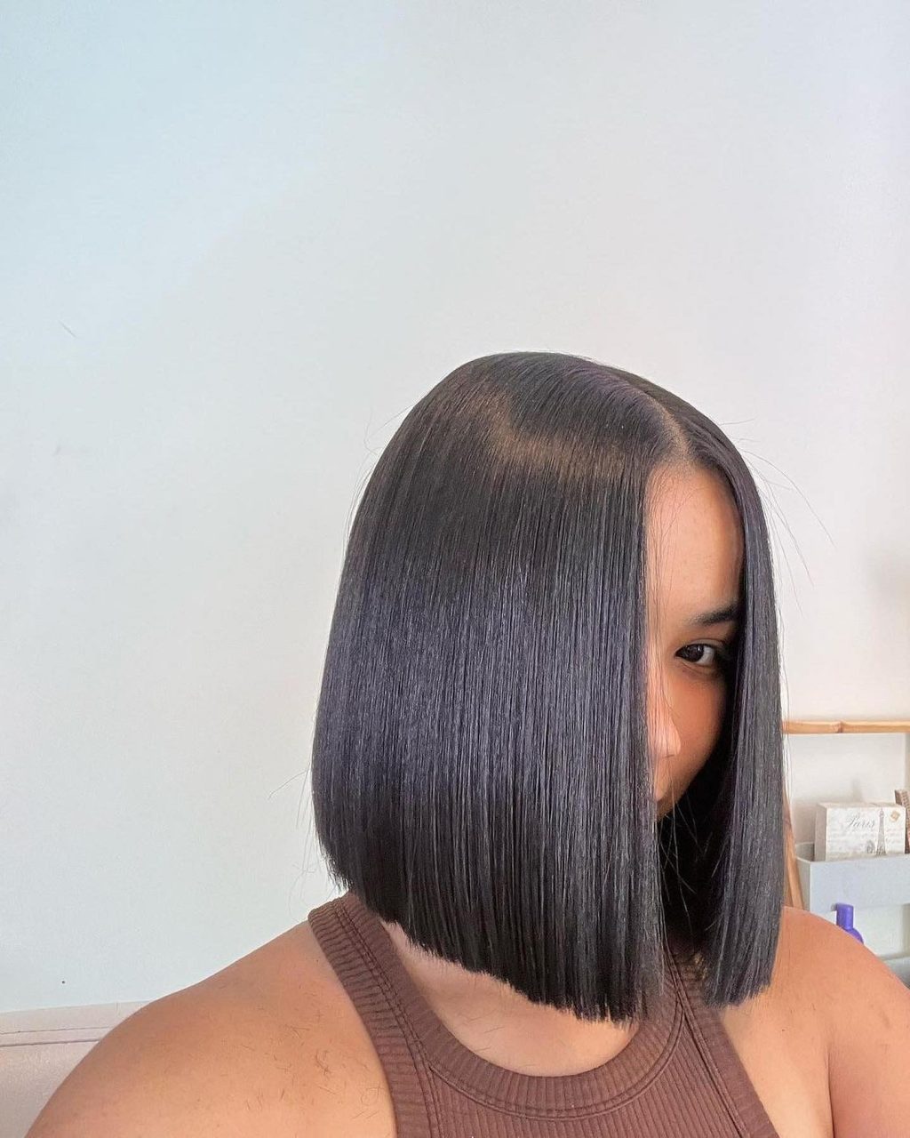 Sleek straight blunt bob