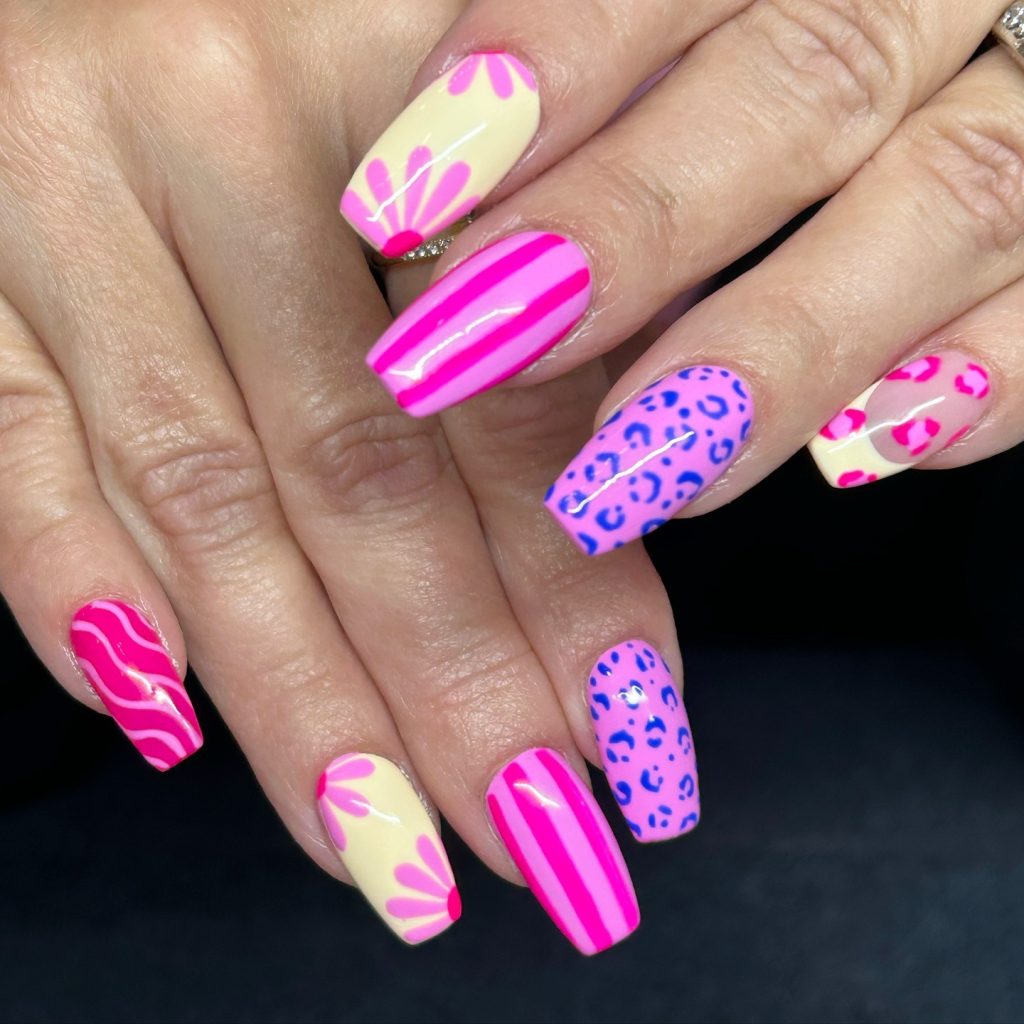 Bright Pink Nail Art
