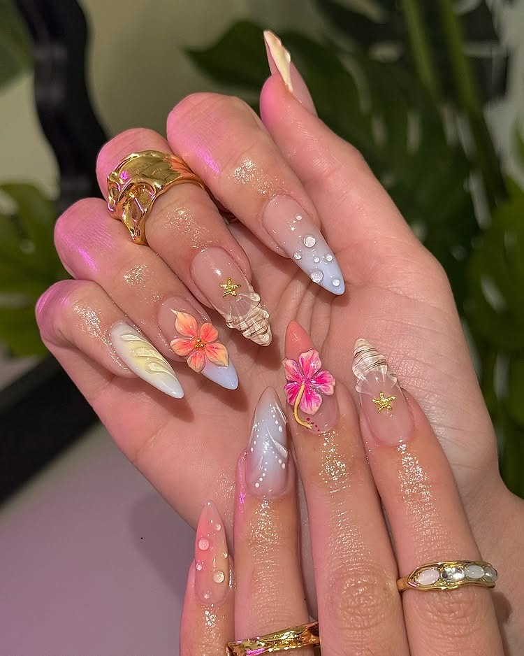 Mermaid Shell Nail Design