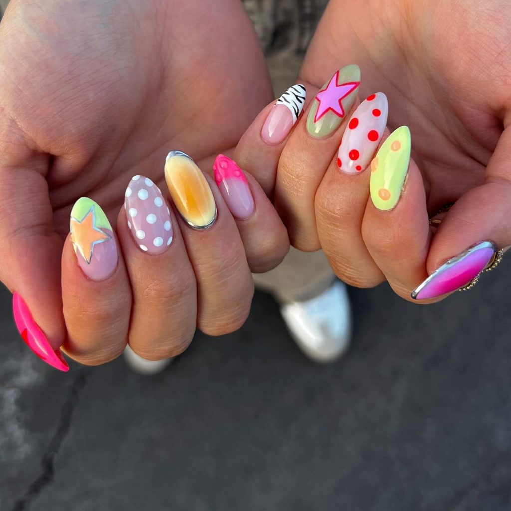 Bright Colour Summer Nails