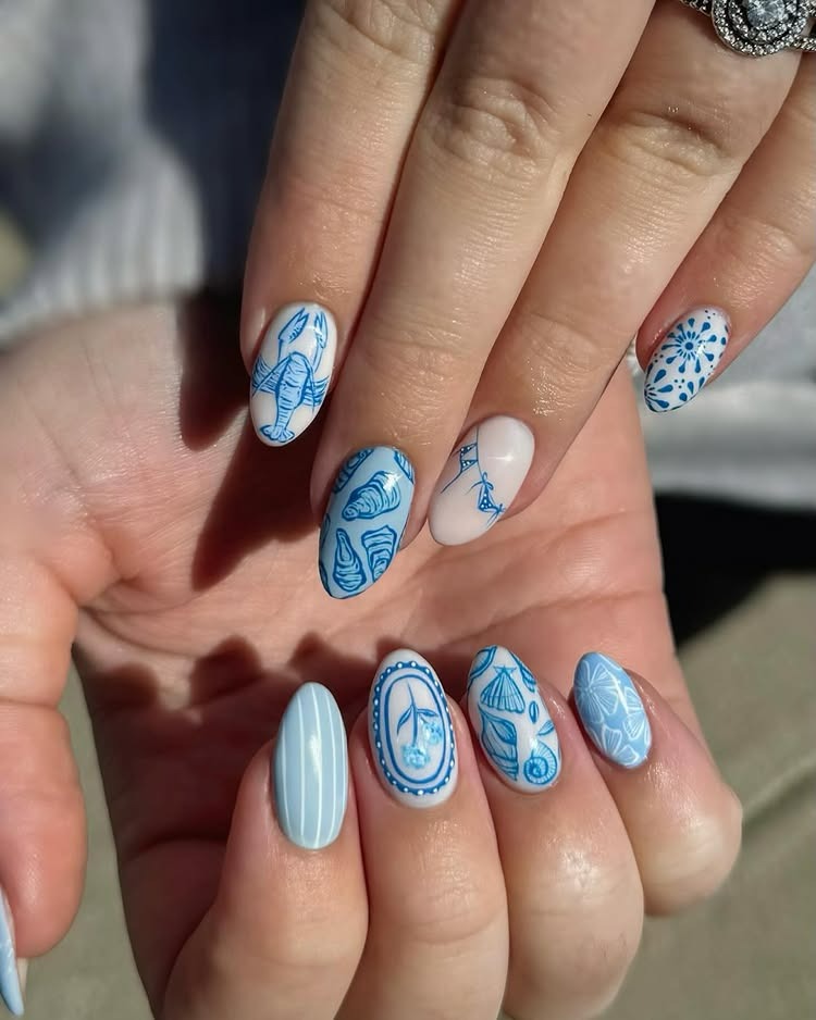 Nautical Blue Nails