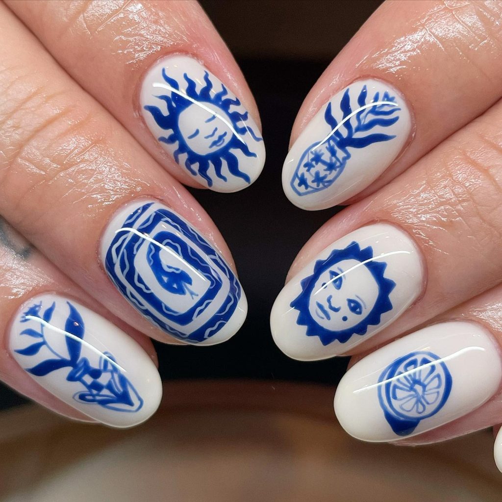 Cobalt Blue Icon Designs Manicure